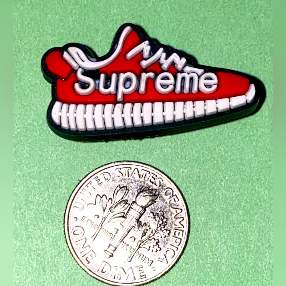(10 for $15) Sport Red & white Tennis Sneakers Shoes Croc Shoe Charms